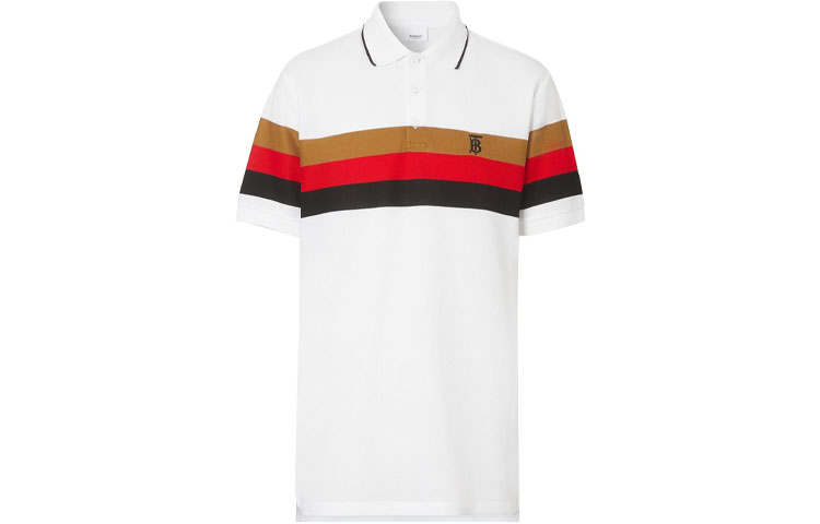 Burberry Polo Shirts Men's White Moderate