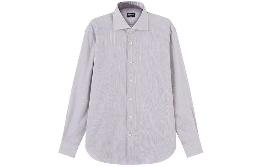 Ermenegildo Zegna Shirts Men's Gray Square Collar Moderate Other