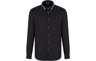 EMPORIO ARMANI Shirts Men's Black Lapel Moderate Other