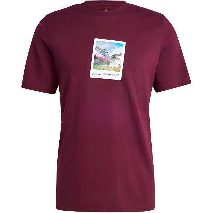 Adidas Adidas T Shirts Men's Chestnut Crew Neck Moderate