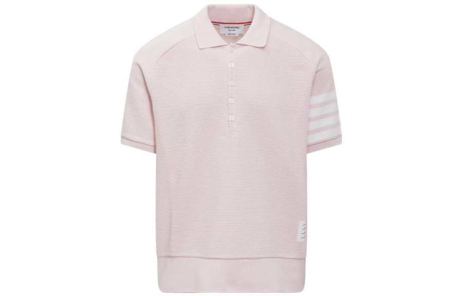 THOM BROWNE Polo Shirts Men's Pink Polo Collar Moderate Other