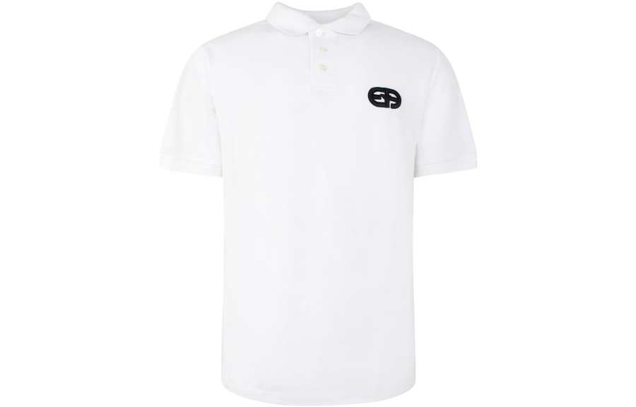 EMPORIO ARMANI EA Polo Shirts Men's White Polo Collar Moderate Straight Fit