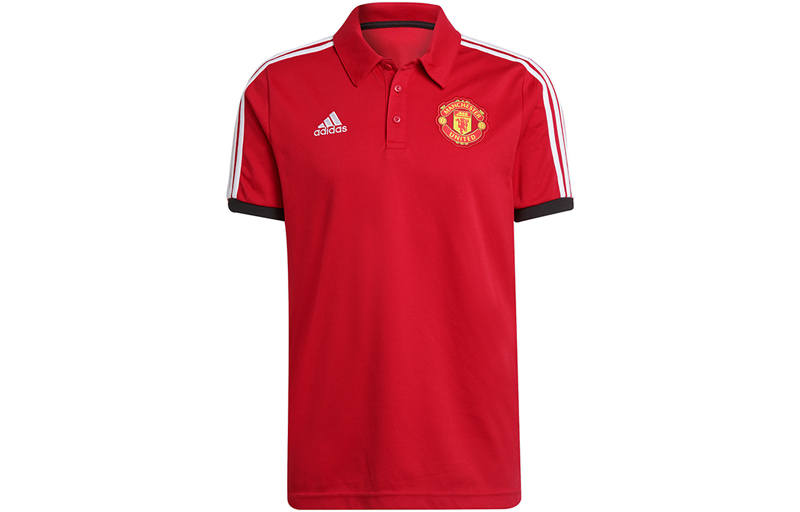 Adidas Adidas Manchester United Polo Shirts Men's Red Polo Collar Moderate Straight Fit