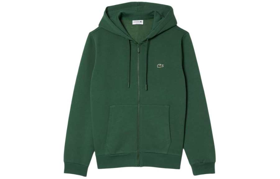 LACOSTE Lacoste logo-embroidered zip-up hoodie
