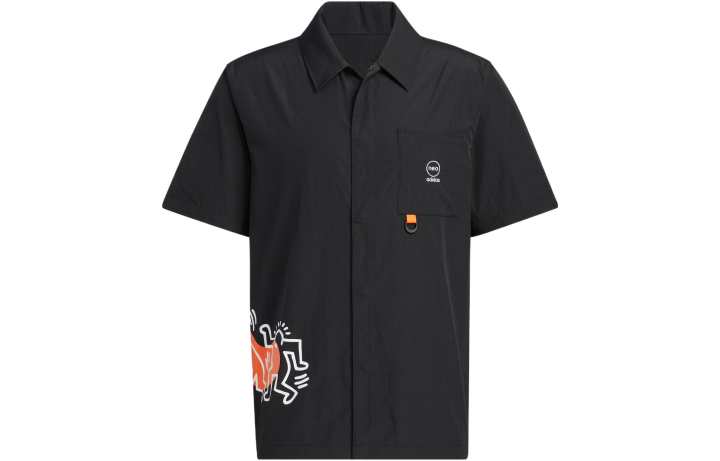Adidas Adidas X Keith Haring Keith Haring Shirts Unisex Black Lapel Moderate Shirt