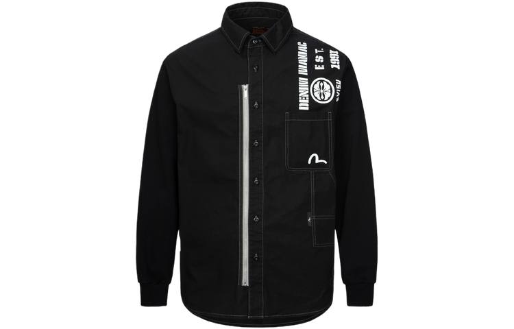 EVISU EVISU Shirts Men's Black Lapel Moderate Other