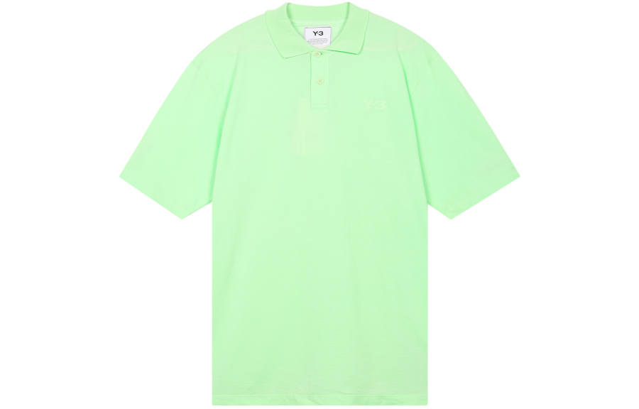 Y-3 Y 3 Polo Shirts Men's Green Polo Collar Moderate Straight Fit
