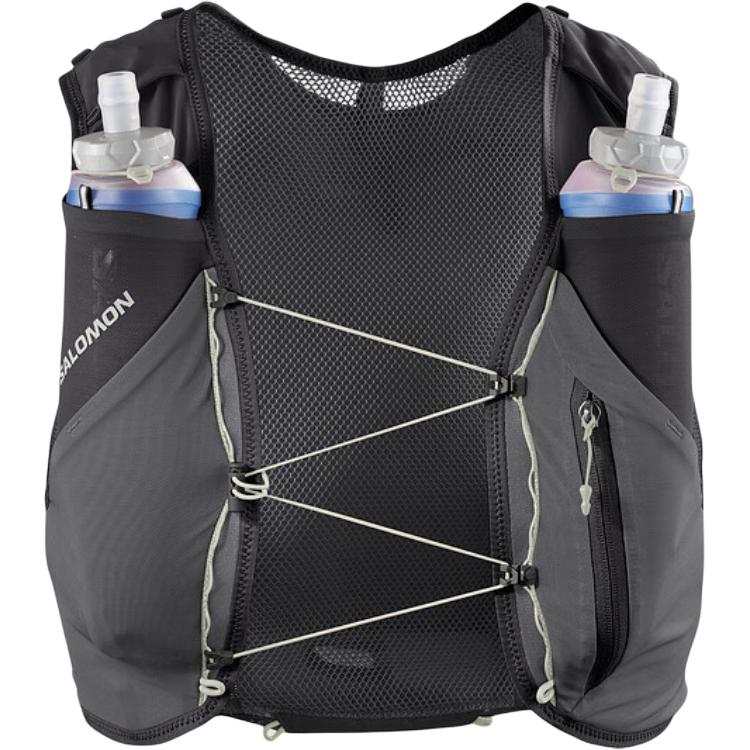 SALOMON 5L Multifunction Outdoor Bag, Hiking Backpack Comfortable And Portable Black & Stone Gray & Light Ice Green