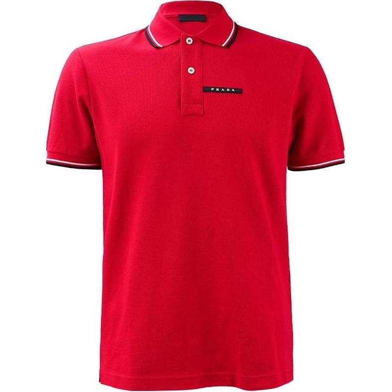PRADA PRADA Polo Shirts Men's Maroon Polo Collar Moderate