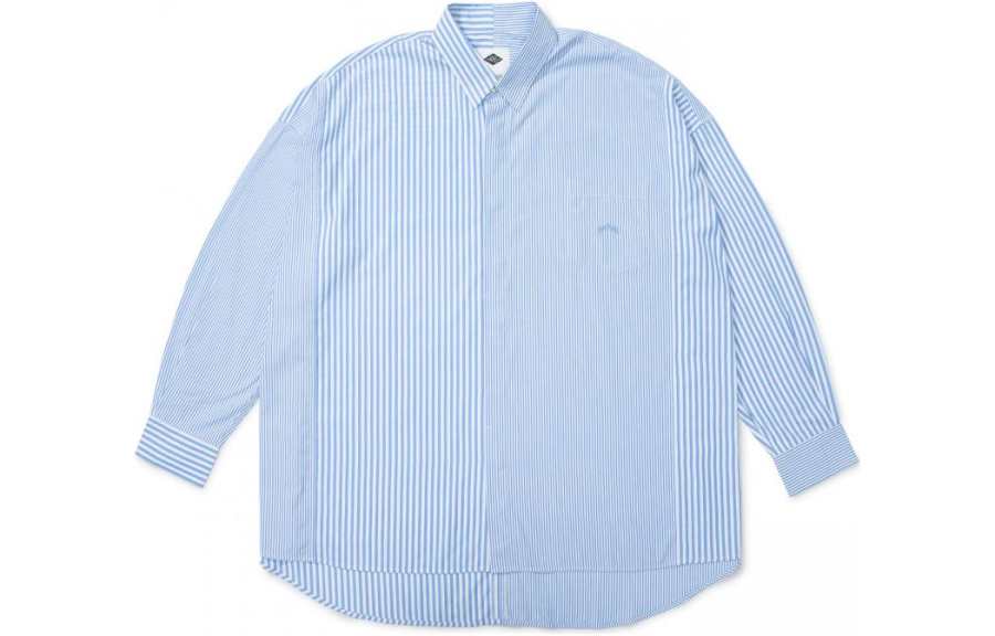 MADNESS Shirts Unisex Blue Lapel Moderate Straight Fit