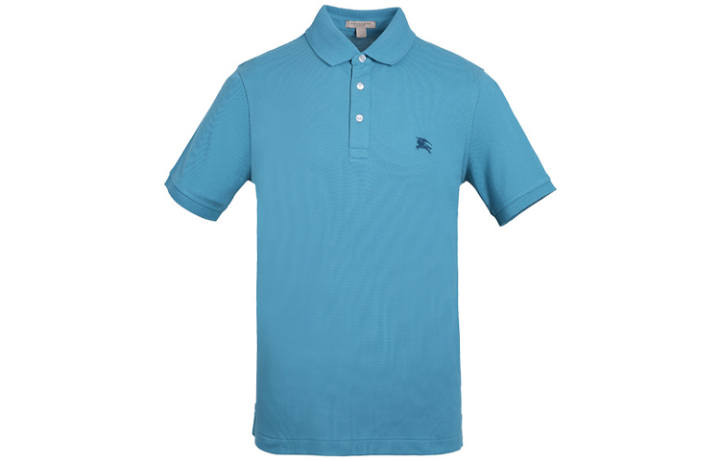 Burberry Burberry Men's Cotton Cobalt Embroidered Logo Polo