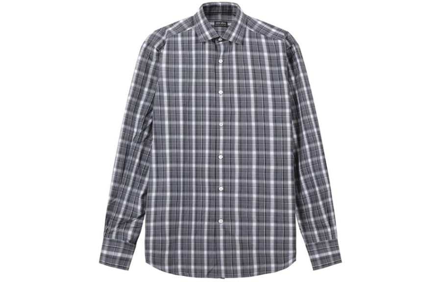 Ermenegildo Zegna Shirts Men's Gray Lapel Moderate Other