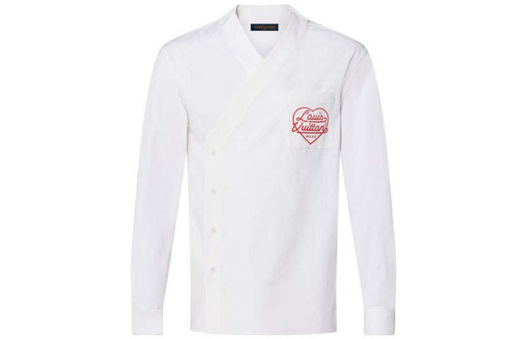 LOUIS VUITTON X Nigo Printed Heart & Dragon Kimono Shirt