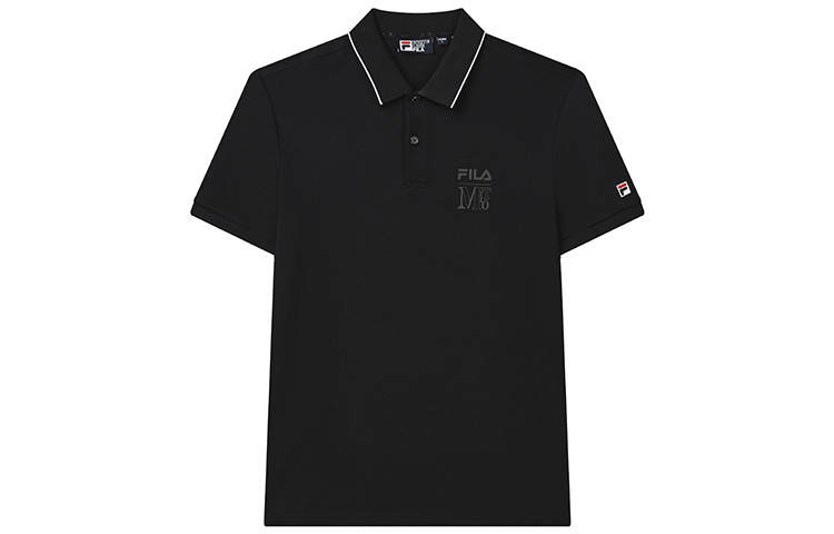 FILA Polo Shirts Men's Jet Black Polo Collar Moderate Straight Fit