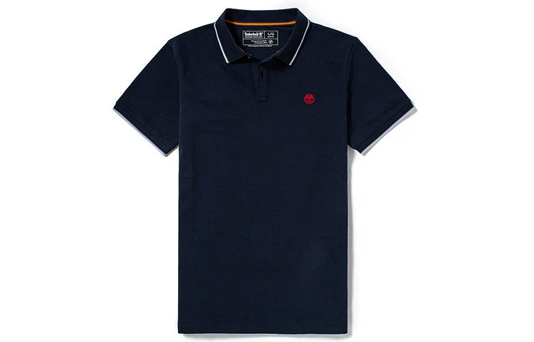 Timberland Polo Shirts Men's Royal Blue Polo Collar Moderate Straight Fit