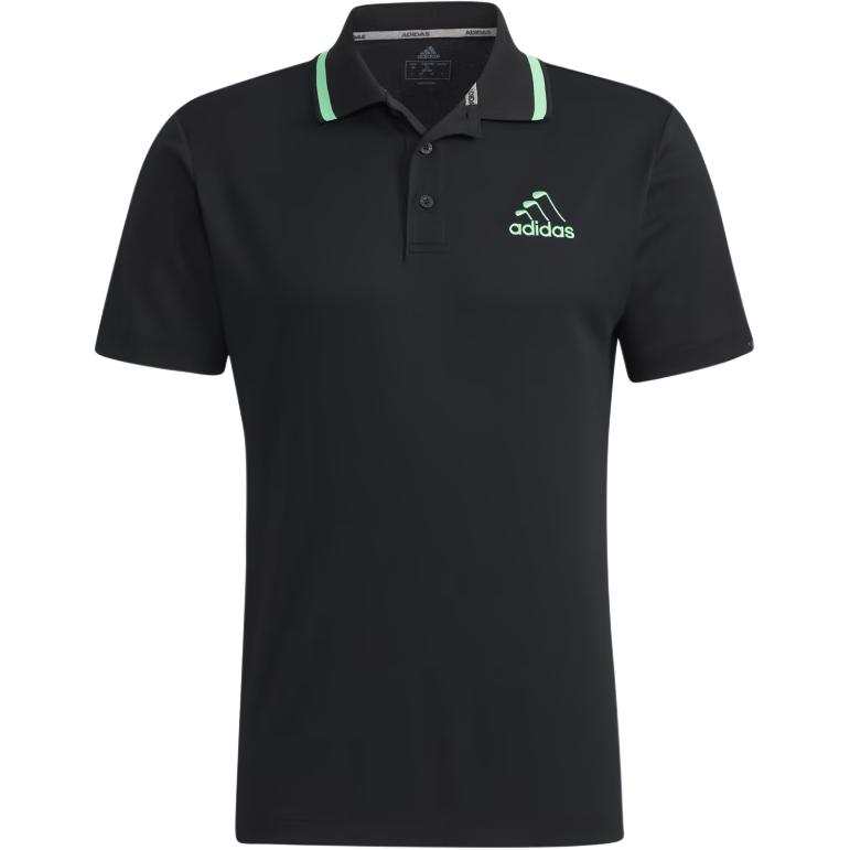 Adidas Adidas Polo Shirts Men's Black Polo Collar Moderate Straight Fit
