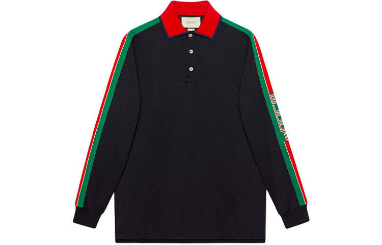 GUCCI GUCCI Long Sleeve Logo Polo