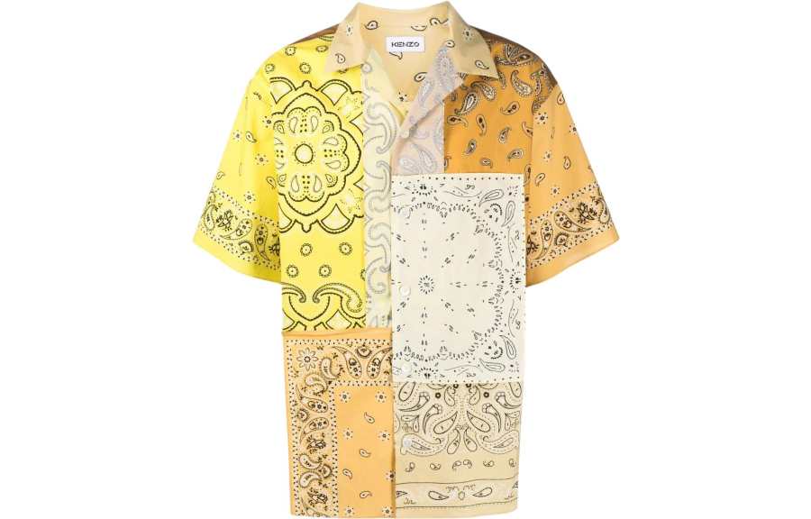 KENZO Shirts Men's Gold Lapel Moderate Shirt