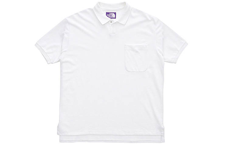 THE NORTH FACE PURPLE LABEL Polo Shirts Men's White Polo Collar Moderate Straight Fit