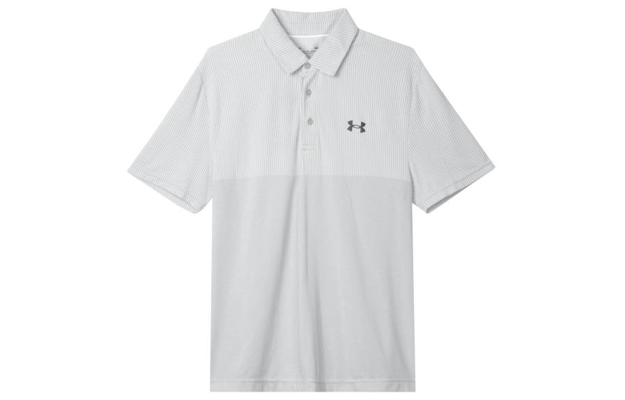 Under Armour Polo Shirts Men's Gray Polo Collar Moderate Straight Fit
