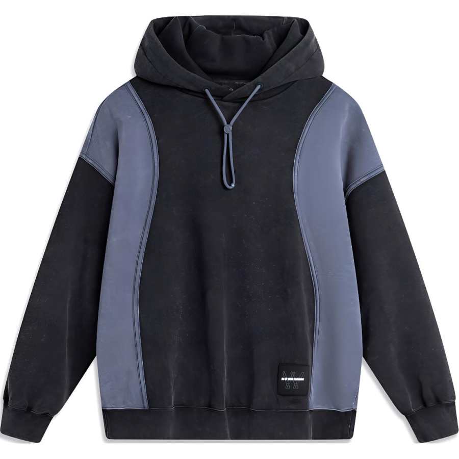 Li-Ning Li Ning Sweatshirts Men's 11302 Black Washed Hooded Moderate
