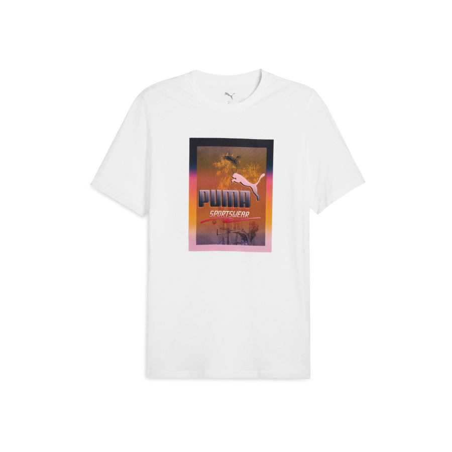PUMA PUMA Basic GRAPHICS T Shirt Men's White 02