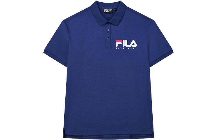 FILA Polo Shirts Men's Glamor Purple Blue Polo Collar Moderate Straight Fit