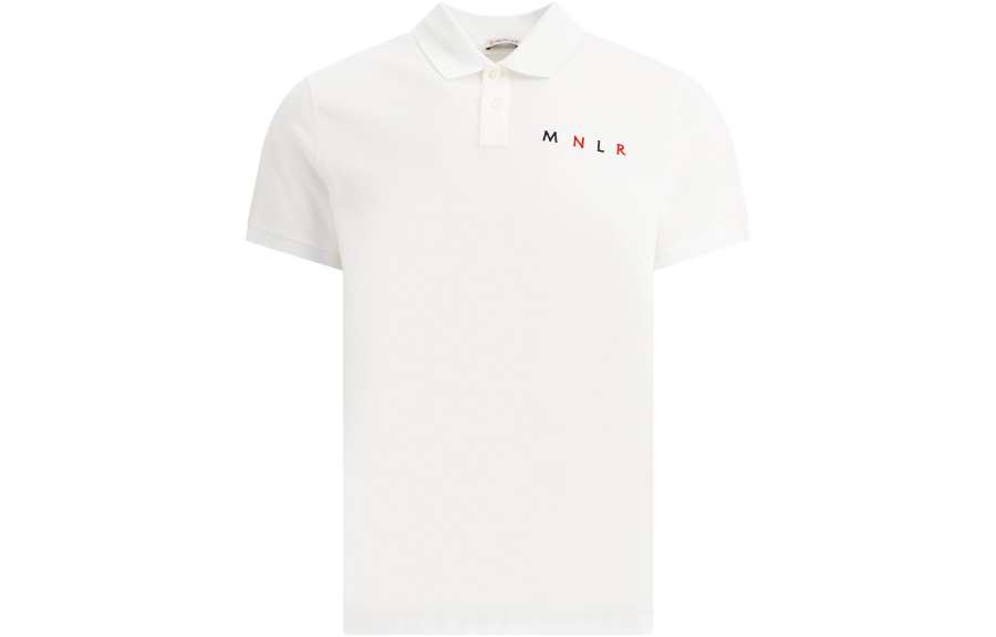 Moncler SS22 Polo Shirts Men's White Polo Collar Moderate Straight Fit