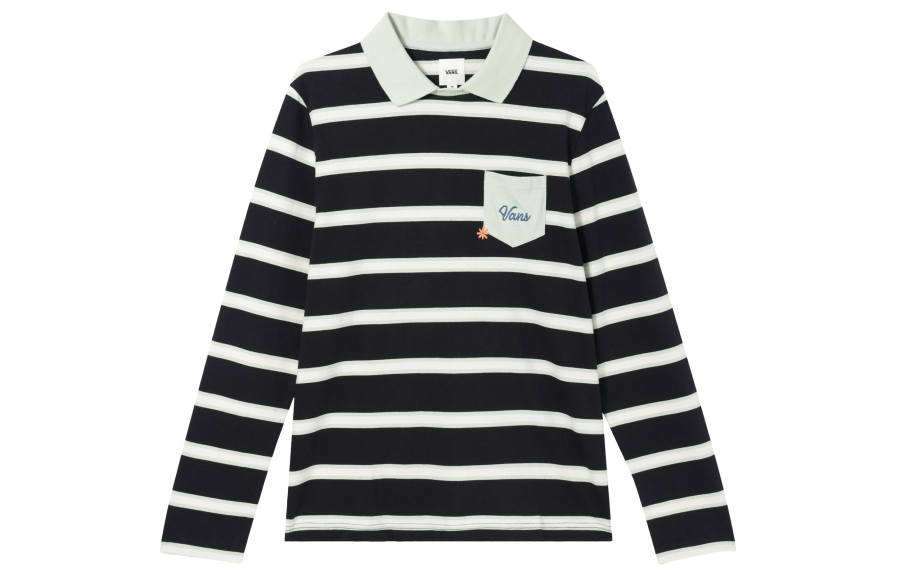 Vans Polo Shirts Men's Black Polo Collar Moderate Straight Fit