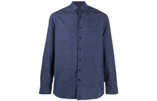 ETRO Shirts Men's Blue Square Collar Moderate Shirt