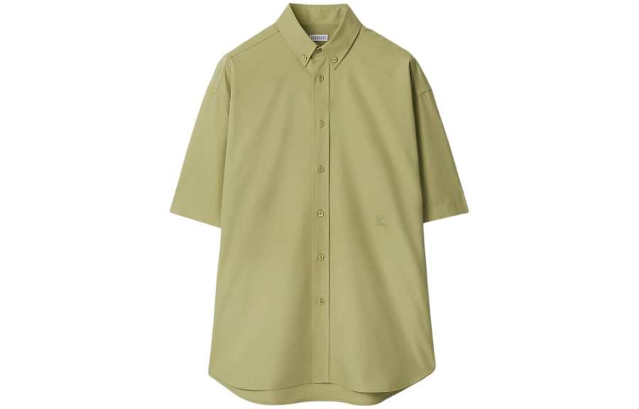 Burberry Logo-Embroidered Short Sleeved Poplin Shirt