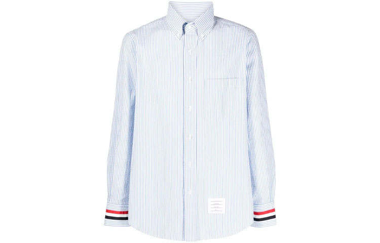THOM BROWNE THOM BROWNE Shirts Men's Blue Lapel Moderate Other