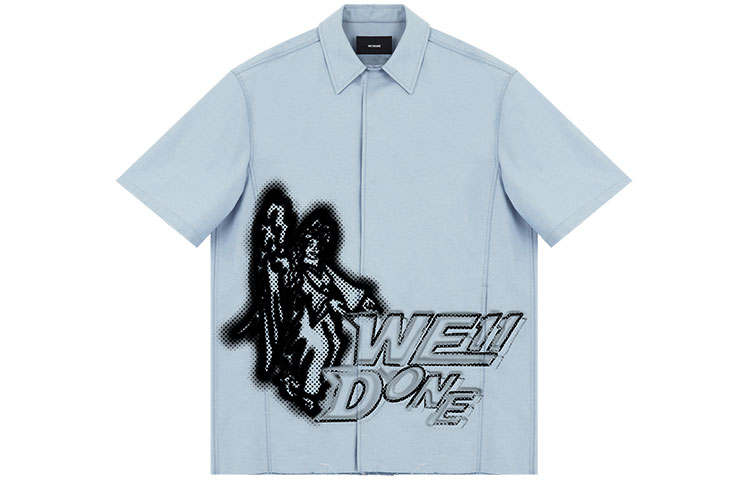 WE11DONE WE11DONE Shirts Men's Sky Blue Lapel Moderate Other