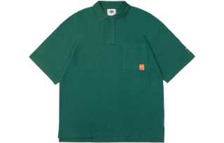 MADNESS Polo Shirts Men's Green Polo Collar Moderate Straight Fit
