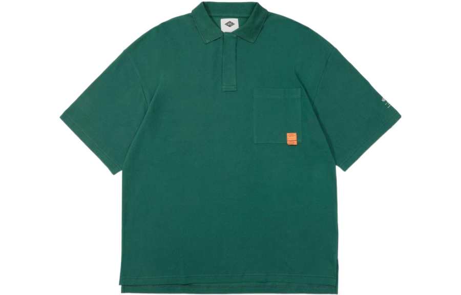 MADNESS Polo Shirts Men's Green Polo Collar Moderate Straight Fit