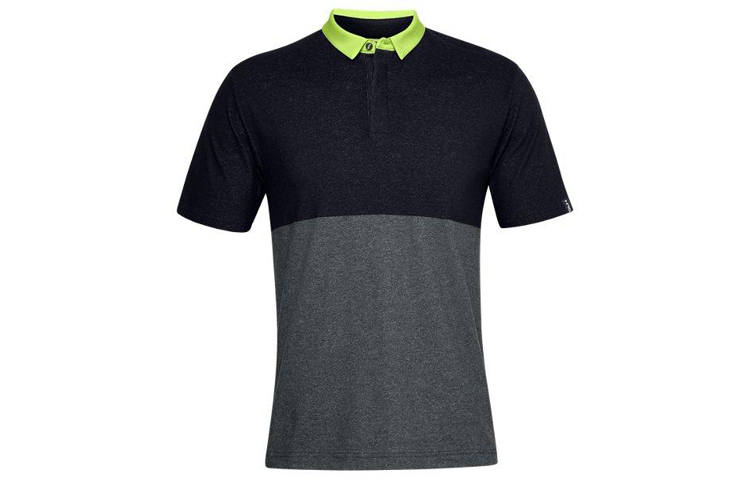 Under Armour Polo Shirts Men's Black Polo Collar Moderate Straight Fit