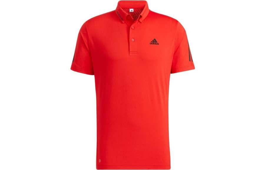 Adidas Adidas Polo Shirts Men's Red Polo Collar Moderate Straight Fit