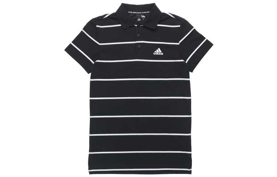 Adidas Adidas Polo Shirts Men's Black Polo Collar Moderate Straight Fit