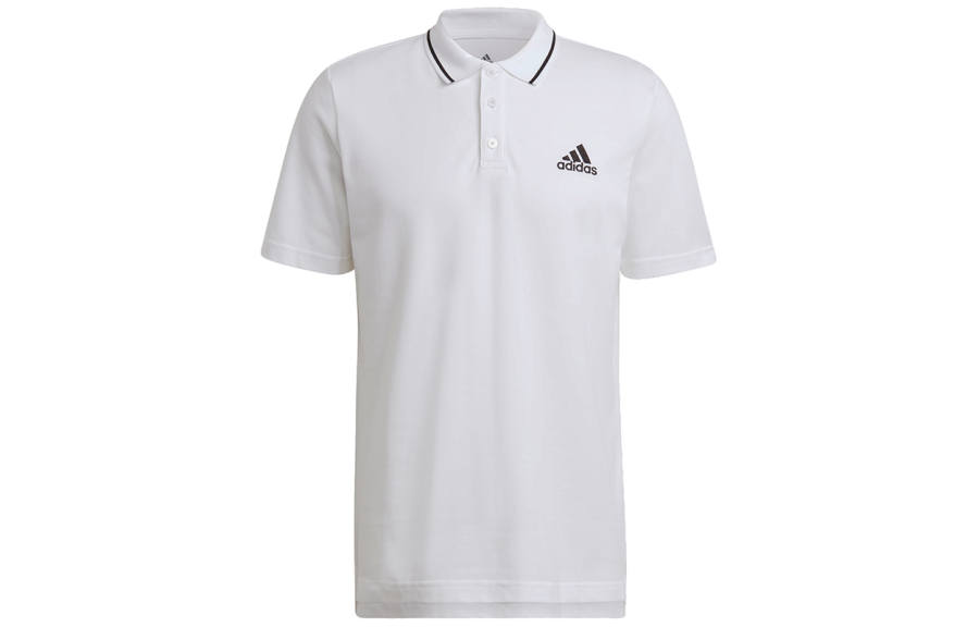 Adidas Adidas Polo Shirts Men's White Polo Collar Moderate Straight Fit