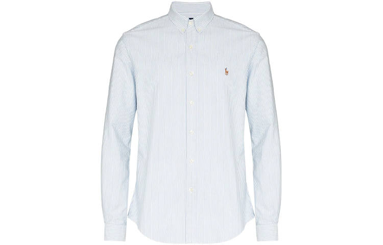 Polo Ralph Lauren Shirt Slim Fit Men's Blue & White