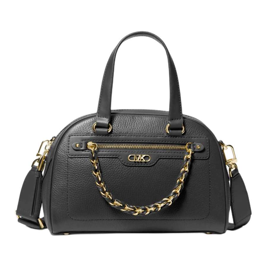 MICHAEL KORS Williamsburg Cow Leather Dome Bag, Shoulder Bag, Crossbody Bag, Handbag Small Women's Black