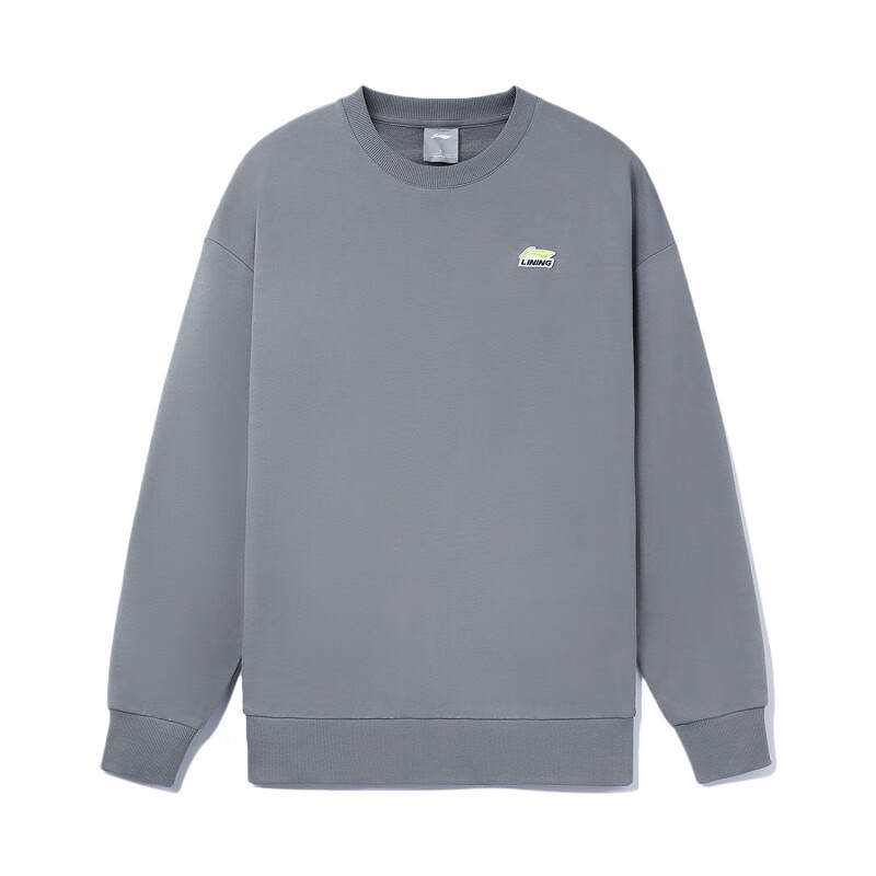 Li-Ning Li Ning Sweatshirts Unisex Shade 9 Gray Crew Neck Moderate Regular