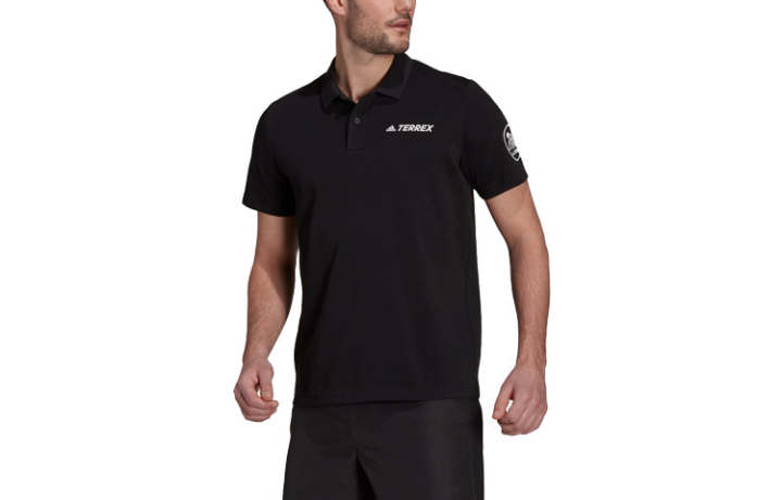 Adidas Adidas Polo Shirts Men's Black Polo Collar Moderate Straight Fit