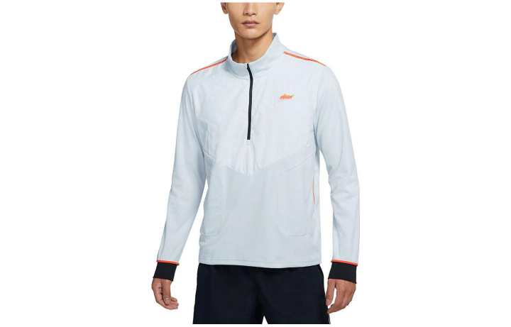 Nike Nike Sweatshirts Men's Gray Blue Half Open Collar Moderate Regular