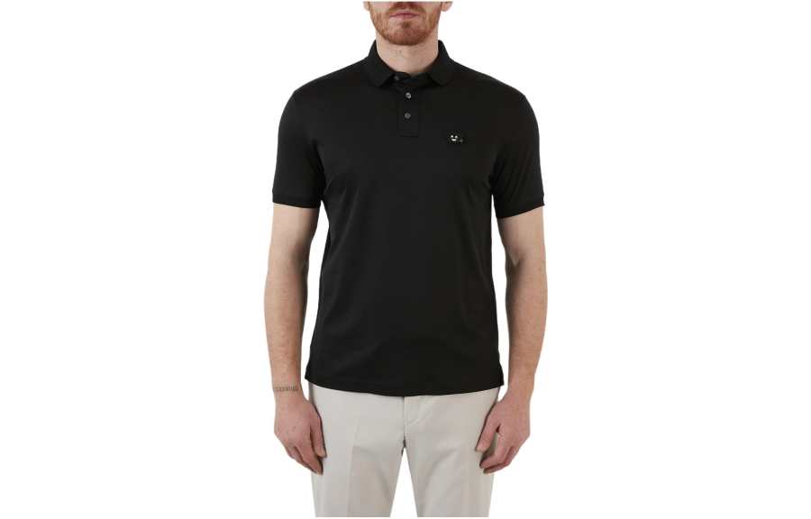 EMPORIO ARMANI Polo Shirts Men's Black Polo Collar Moderate