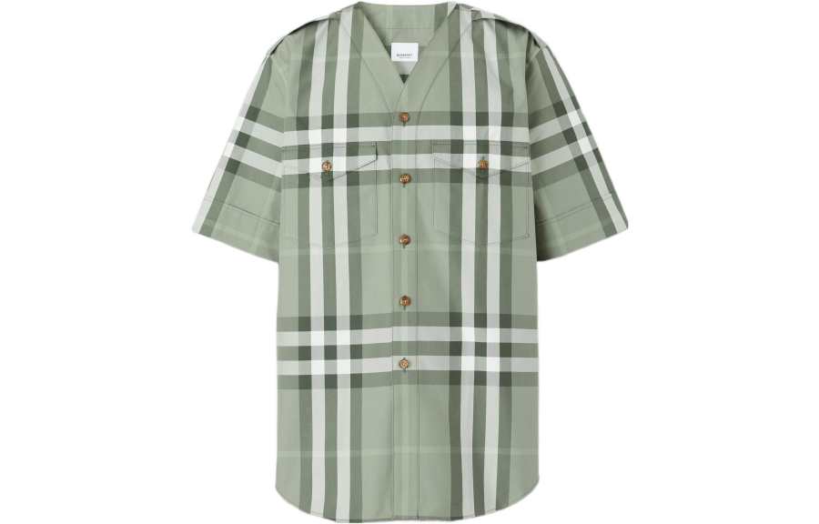 Burberry SS22 Shirt Men's Gray Green