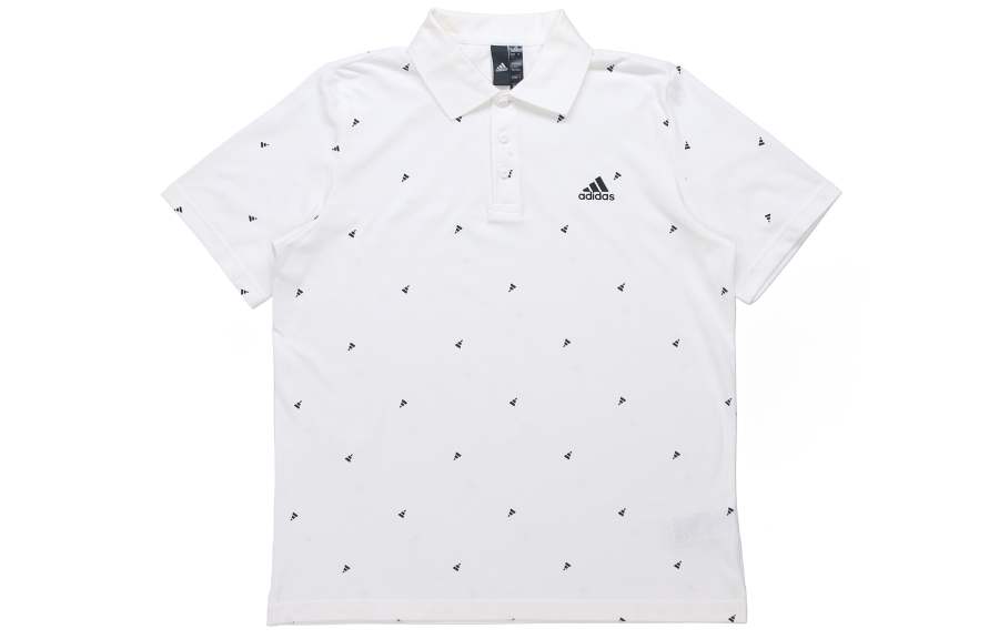 Adidas Adidas Polo Shirts Men's White Polo Collar Moderate Straight Fit