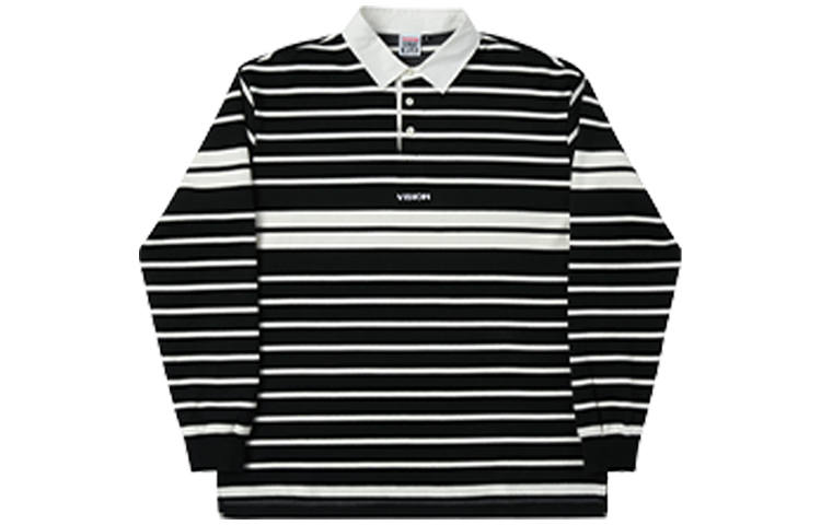 Vision Street Wear Polo Shirts Unisex Black Polo Collar Moderate Straight Fit