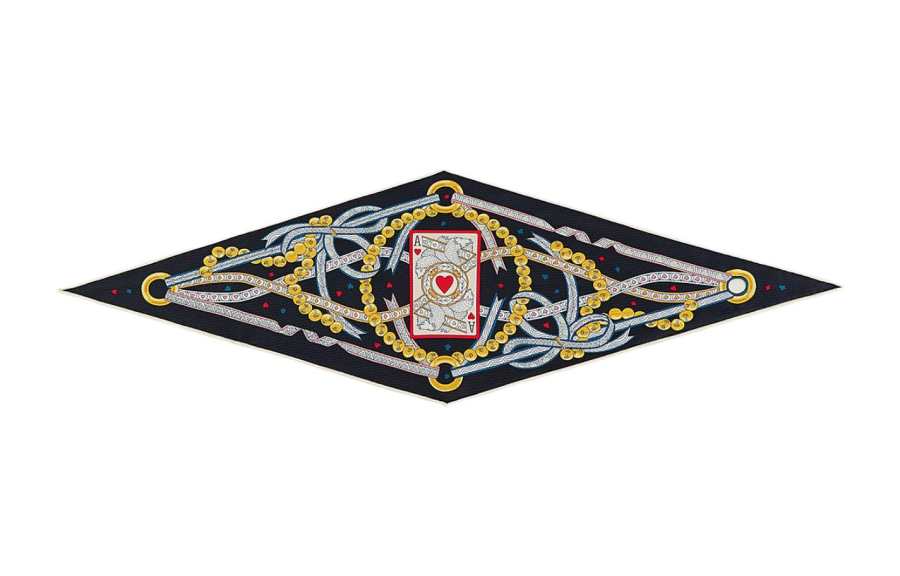 HERMES Dame De Coeur Silk Scarves Women's