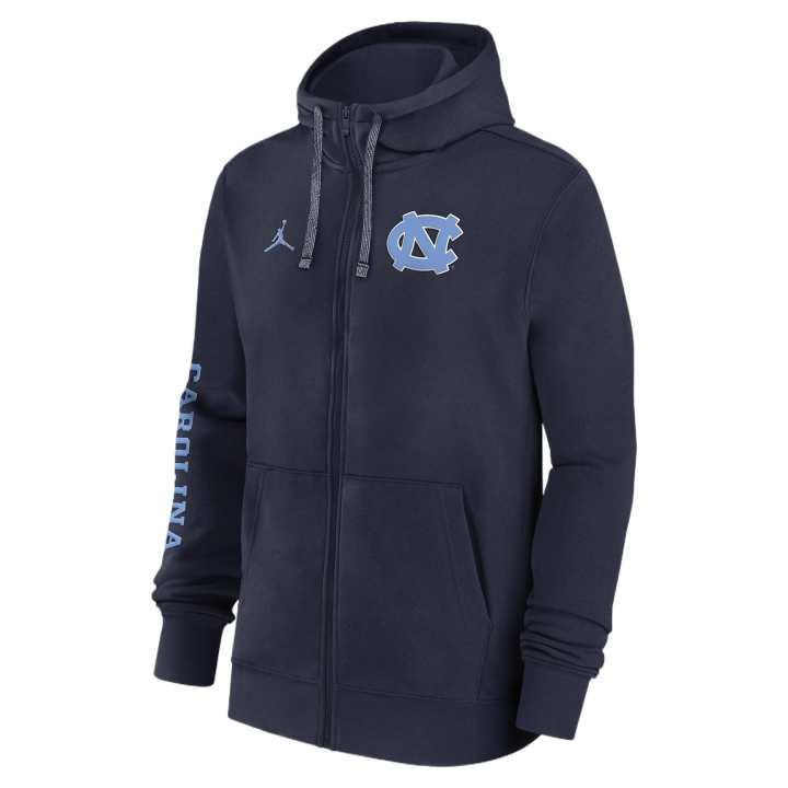 Nike Jordan North Carolina Tar Heels Sideline Team Issue Men's Jordan College Full Zip Hoodie